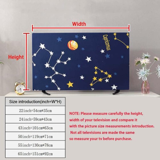 Penutup Debu yang Dapat Diperluas untuk Layar TV Monitor Komputer Desktop, Dekorasi Dalam Ruangan, 22 Inci hingga 65 Inci (Teratai, 55 Inci)